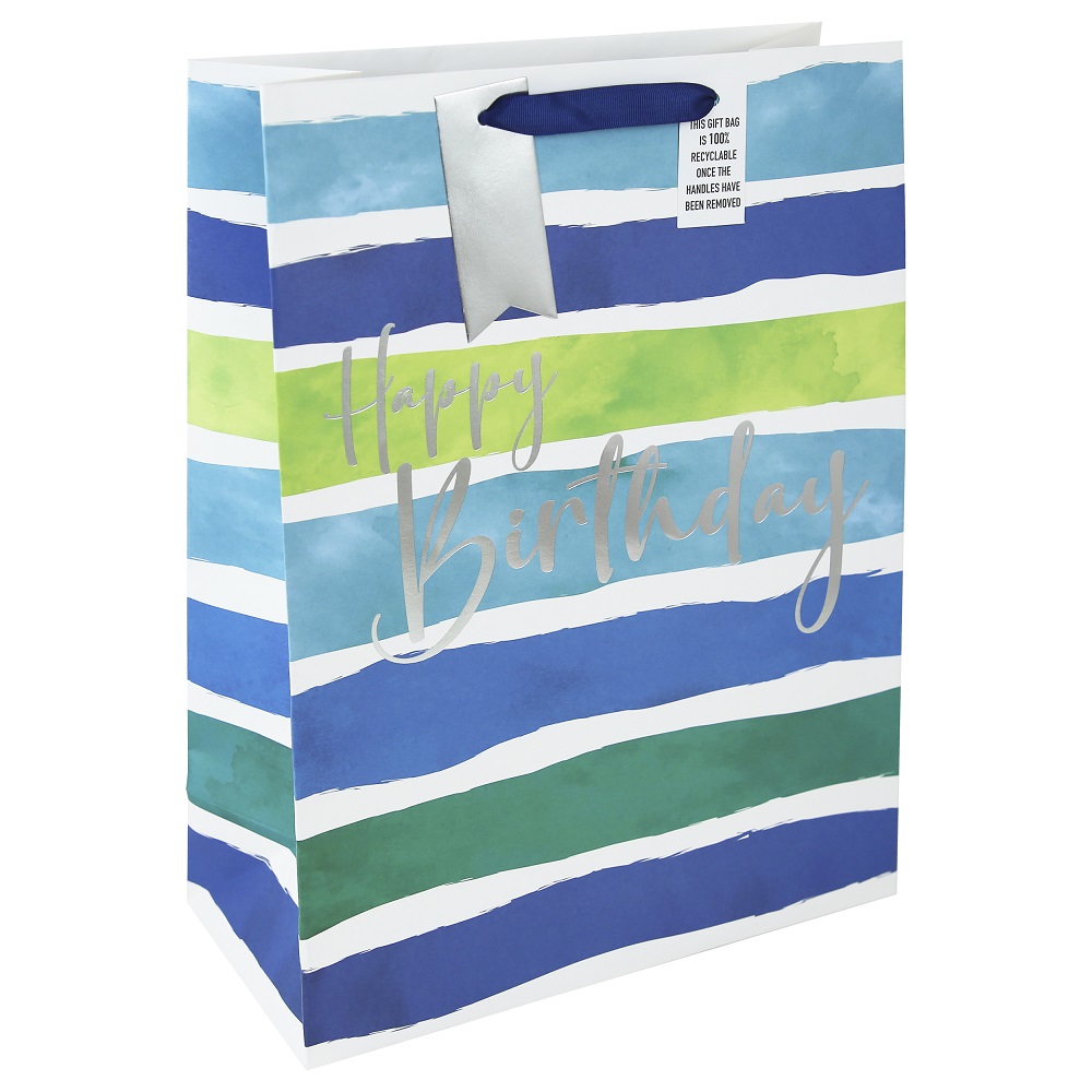 GIFT BAG MALE BDY STRIPE XL (33964-1WC)